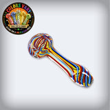 3.5" Color-Changing Swirl Striped Glass Spoon Pipe
