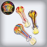 3" Multicolor Striped Colored Glass Pipe