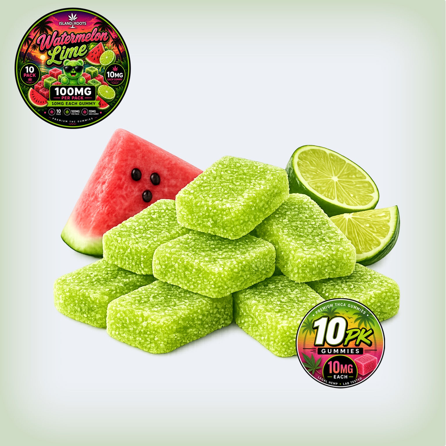 Watermelon Lime 10 Pack 100MG - 10MG Each