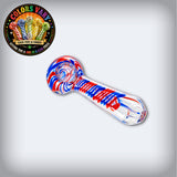 3" Clear Striped Glass Spoon Pipe