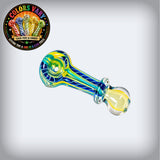 3" Multicolor Striped Colored  Glass Pipe