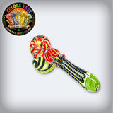 6" Color Changing Squiggle Striped Hammer Bubbler