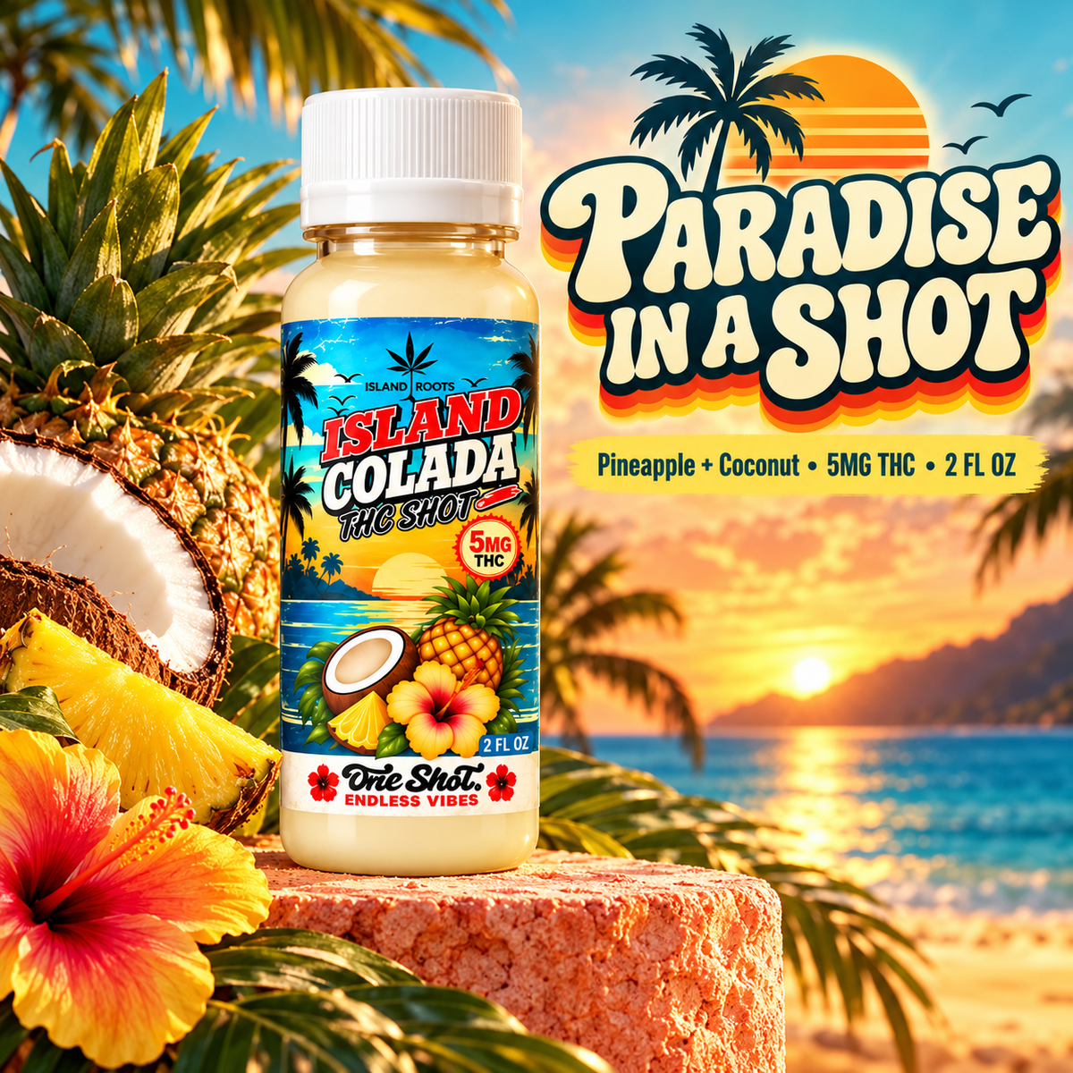 Island Colada THC Shot 5mg - 2OZ