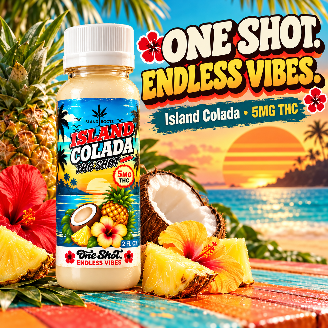 Island Colada THC Shot 5mg - 2OZ