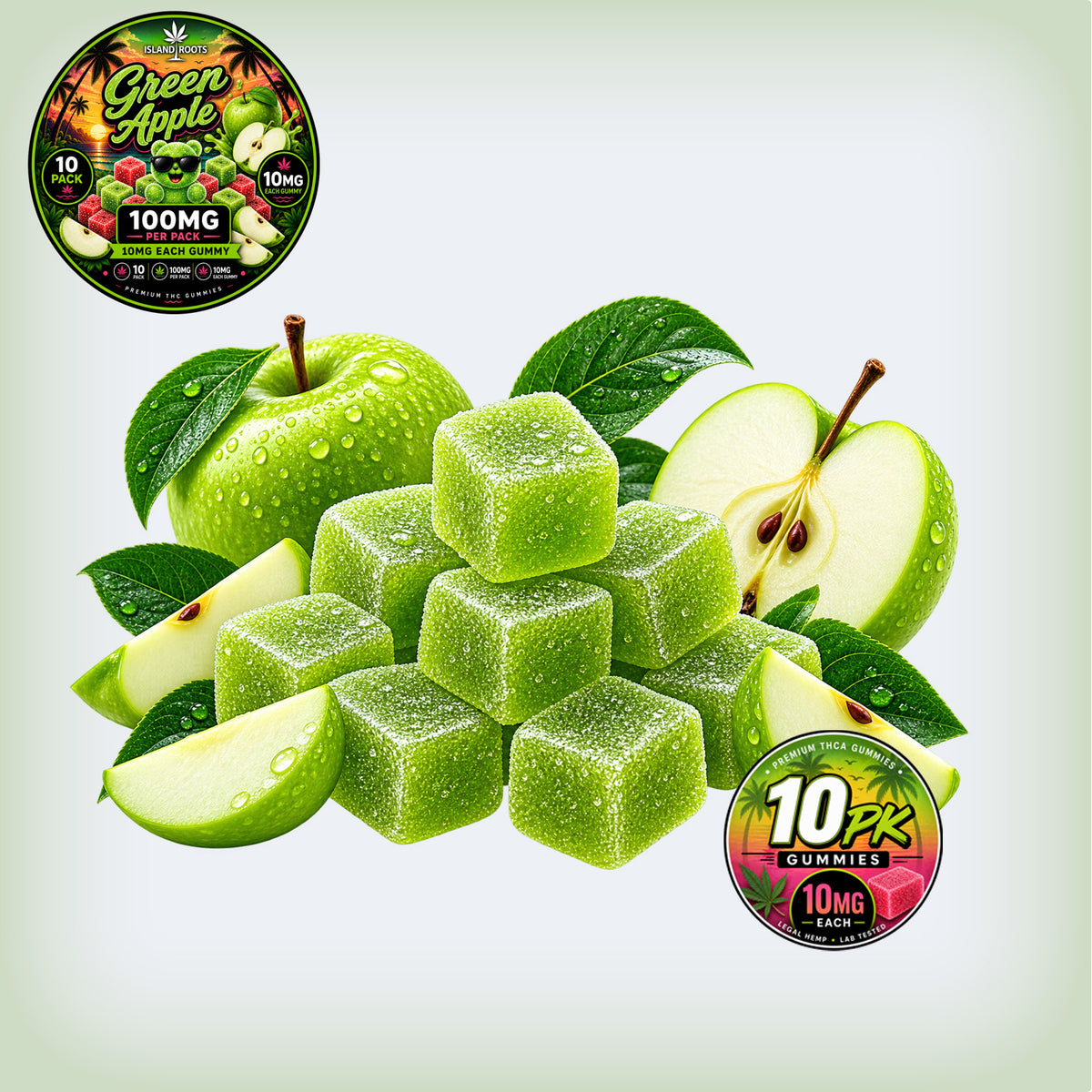Green Apple 10 Pack 100MG - 10MG Each