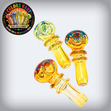 3.5" Island Roots Fumed Striped Rings Glass Pipe