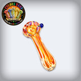 3.5" Silver Fumed Squiggle Striped Glass Spoon Pipe